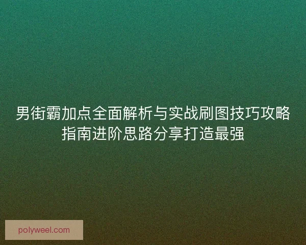 男街霸加点全面解析与实战刷图技巧攻略指南进阶思路分享打造最强