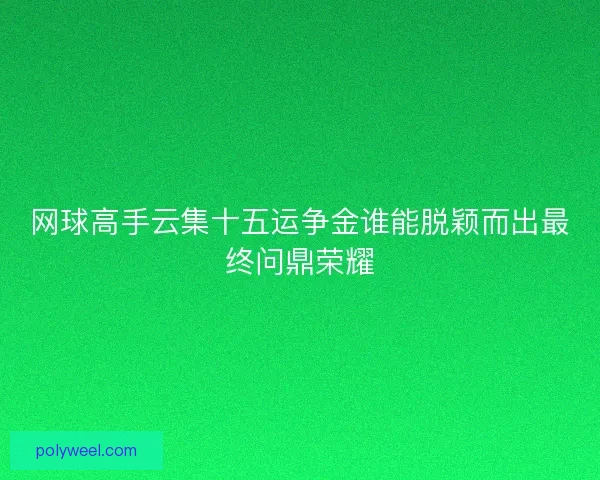 网球高手云集十五运争金谁能脱颖而出最终问鼎荣耀 网球高手云集十五运争金谁能脱颖而出最终问鼎荣耀